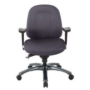 OSP Home Furnishings Multi-function Ergonomic High Back Office Chair with Lumbar Support and Titanium Base Mid Jet 8512-297
