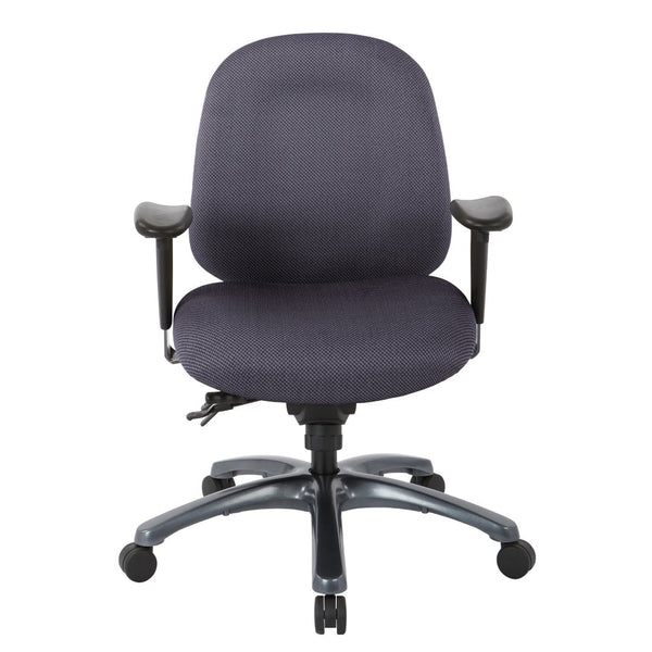 OSP Home Furnishings Multi-function Ergonomic High Back Office Chair with Lumbar Support and Titanium Base Mid Jet 8512-297