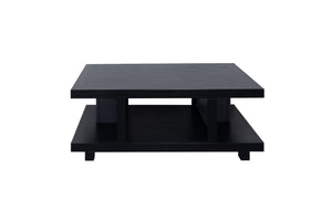 English Elm Laurel Canyon 49in Coffee Table — Solid Oak Craftsmanship, Spacious Top & Open Shelving, Preassembled Black B108P292269