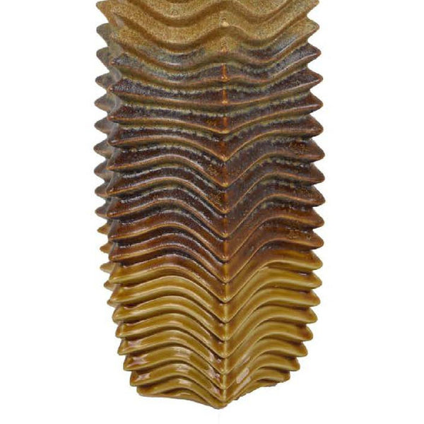 English Elm Decorative Tall Ceramic Vase Earthy Glazed Texture for Modern Transitional Shelves B056P417009