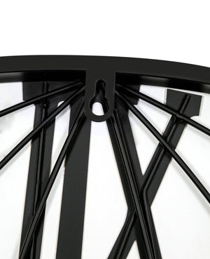 English Elm 36 Inch Large Black Metal Wall Clock - Modern Silent World Map Design With Vintage Gold Numerals W1445P249305