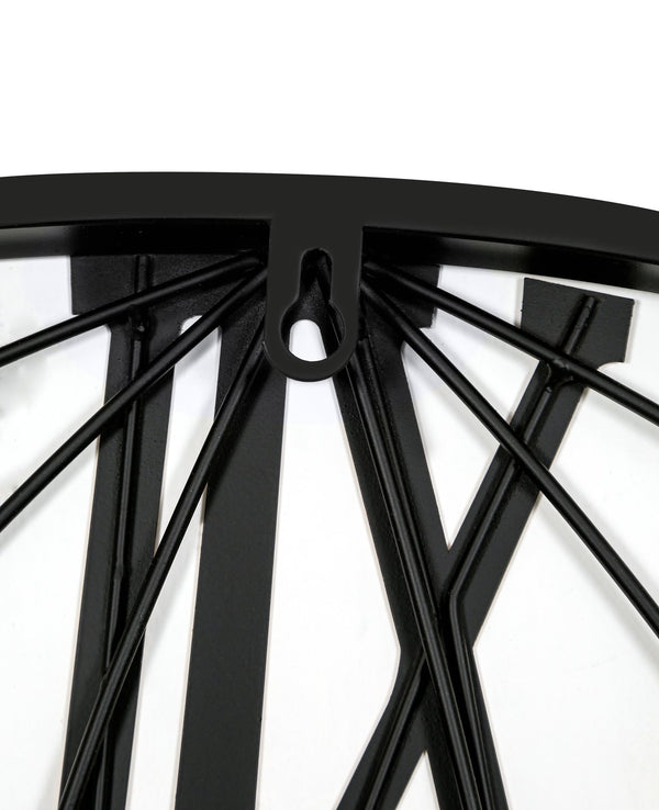 English Elm 36 Inch Large Black Metal Wall Clock - Modern Silent World Map Design With Vintage Gold Numerals W1445P249305