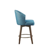 Madison Park Onyx Transitional Upholstered 360 Degree Swivel Counter Stool 26" H MP104-1197 Blue