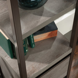 English Elm Narrow Bookcase - Stylish Brown Oak Finish With Locking Drawers For Secure Storage In Small Spaces B356P367966