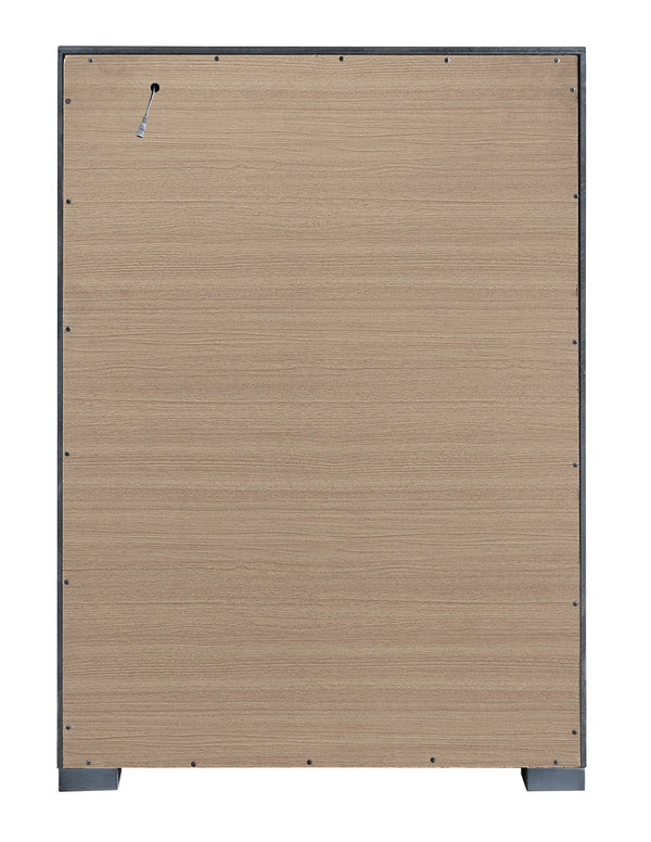 English Elm Milan Modern White Wood Chest with Built-in Led Drawer Accents and Touchless Sensor White B078P497944