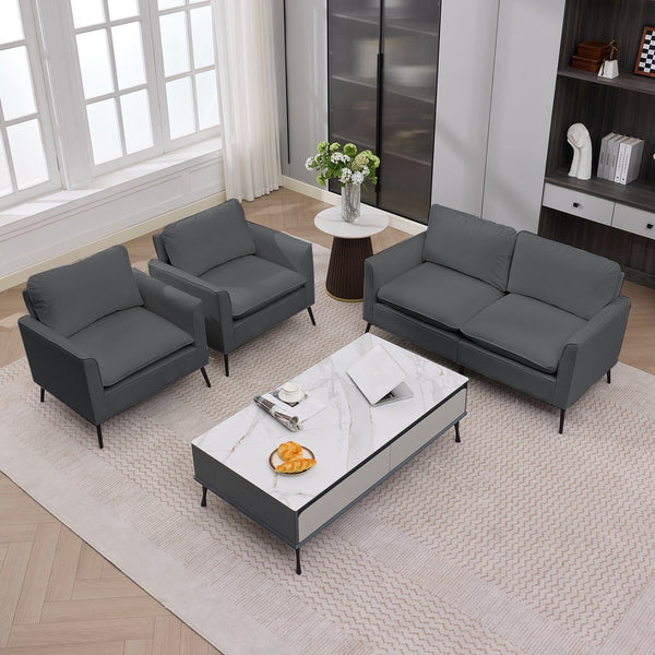 English Elm Ts Cat Paw Faux Leather Accent Chair Nordic Retro Loveseat with Lumbar Support Light Gray W2311S00009