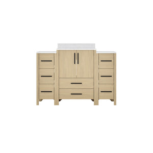 English Elm 108"w×22"d×34"h Freestanding Double Sink Vanity with White Countertop Soft Close T3785S00003