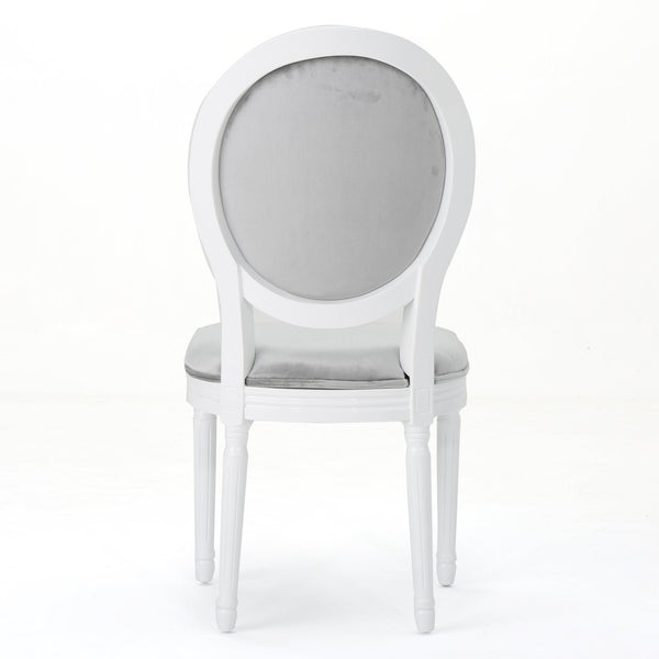 English Elm Christopher Knight Home® - Kd Dining Chair Set Of 2 - Elegant Upholstered Velvet With Iconic Round Backrest, Fluted Legs 60352.00NVLTHGRY