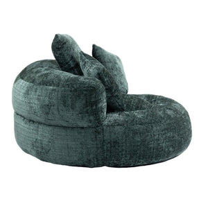 English Elm Lazy Sofa Oversized Ergonomic Bean Bag Lounger with High Wrap Back, Plush Chenille Foam Comfort for Living Room, Bedroom, Office Emerald W395P252054