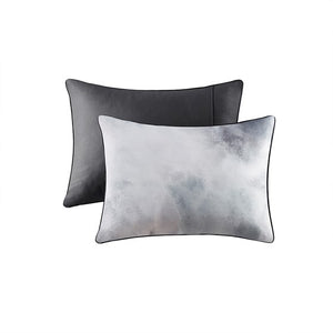 English Elm Full/Queen Watercolor Tie Dye Comforter Set with Piped Microfiber, Antimicrobial Throw Pillow Included B035P203247