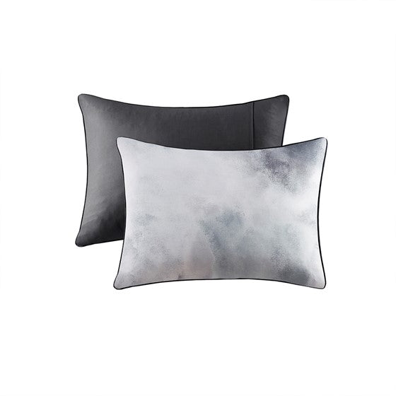 English Elm Full/Queen Watercolor Tie Dye Comforter Set with Piped Microfiber, Antimicrobial Throw Pillow Included B035P203247