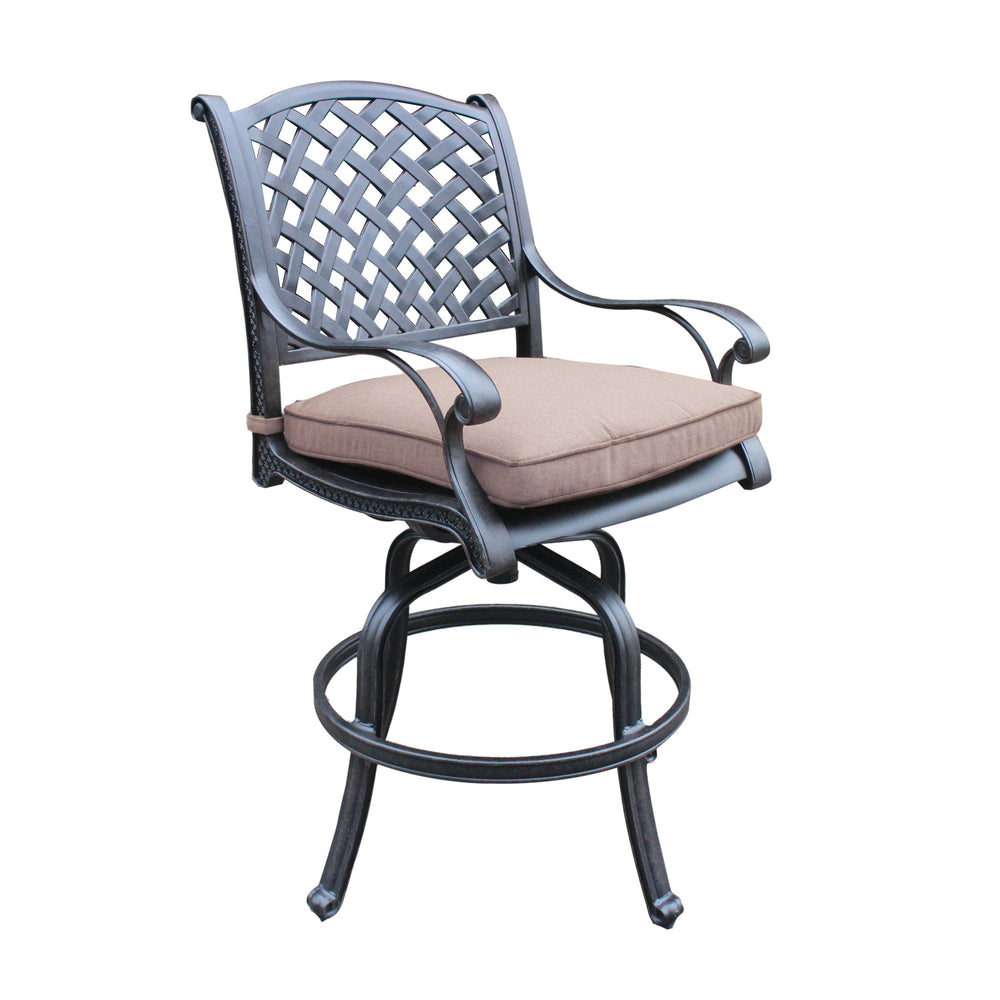 English Elm Cast Aluminum Counter Stools With Cushions, Set Of 2 – Durable, Weather-Resistant, Elegant Design B010P278346