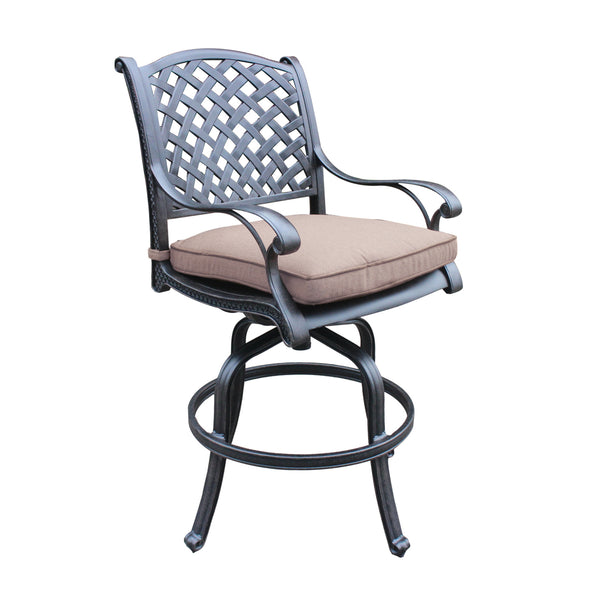 English Elm Cast Aluminum Counter Stools With Cushions, Set Of 2 – Durable, Weather-Resistant, Elegant Design B010P278346
