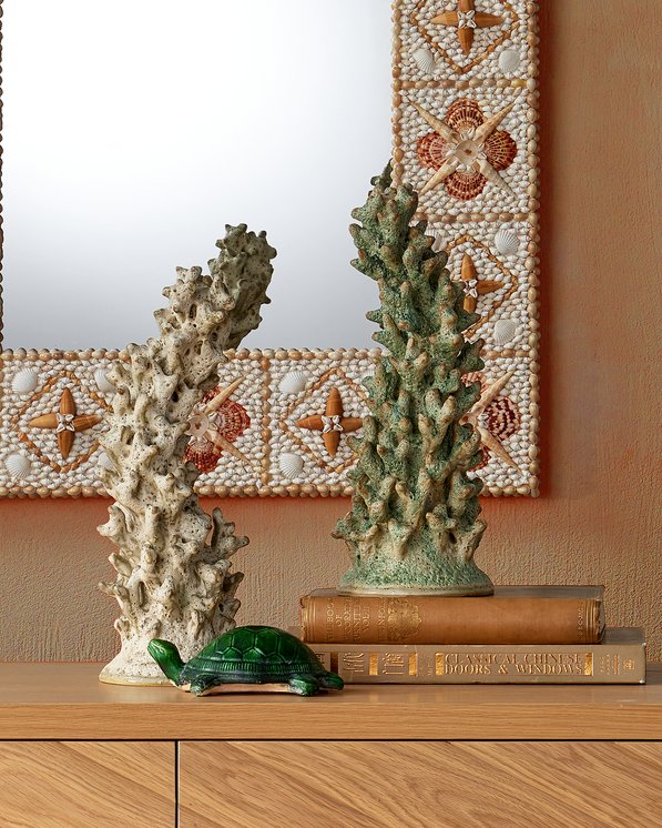 Currey & Company Junonia Shell-incrusted Rectangular Mirror With Floral Motifs - Versatile Hanging Options Included! Yellow Shell ,Wood ,Glass 1000-0169-currey-company