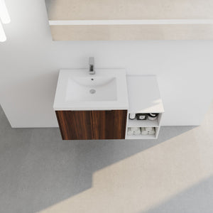 English Elm 36 Inch Soft Close Doors Bathroom Vanity With Resin Sink, Modern Design & Ample Storage Solutions W999S00183