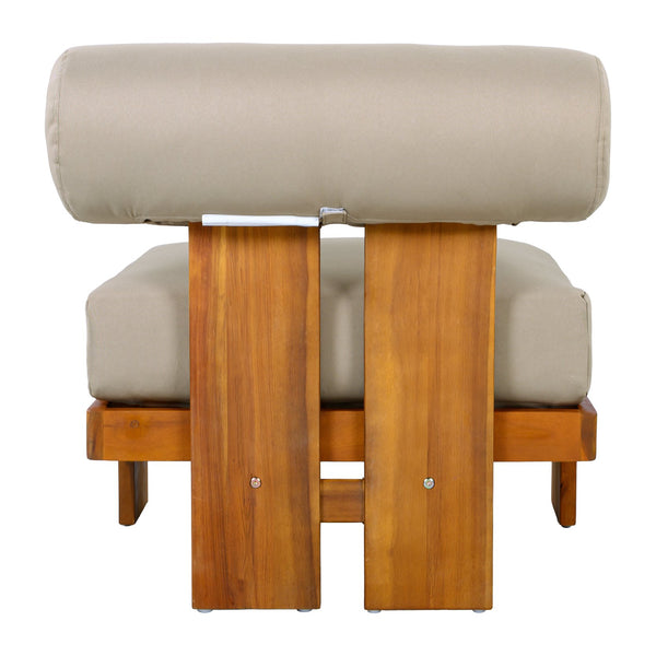 English Elm Patio Acacia Wood Club Chairs Set of 2 with Round Cushions for Outdoor Seating N776P387846D