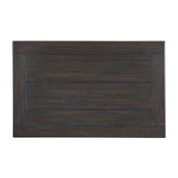 English Elm Transitional-Rustic Weaver 2-Drawer Nightstand in Antique Gray & Coffee Plank Top, Pine/Oak Rustic Charm B011P240234