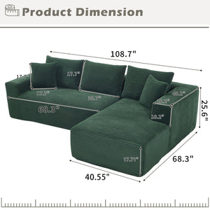 English Elm Modular Cloud Sectional with Oversized Chaise Memory Foam Fill for Living Rooms W3224S00005