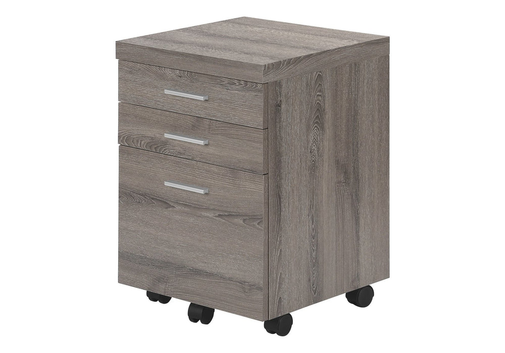English Elm File Cabinet Mobile Rolling Storage with Smooth Glaze, Locking Casters & Legal Letter Drawers—Contemporary Appeal taupe 26 L x 21 W x 9 H B2710P219596