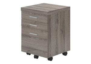 English Elm File Cabinet Mobile Rolling Storage with Smooth Glaze, Locking Casters & Legal Letter Drawers—Contemporary Appeal taupe 26 L x 21 W x 9 H B2710P219596