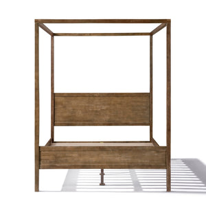 English Elm Christopher Knight Home® - Queen Solid Antique Oak Canopy Bed Frame with High-Density Slats, 800lb Support & 10" Storage Clearance N758Q877980N