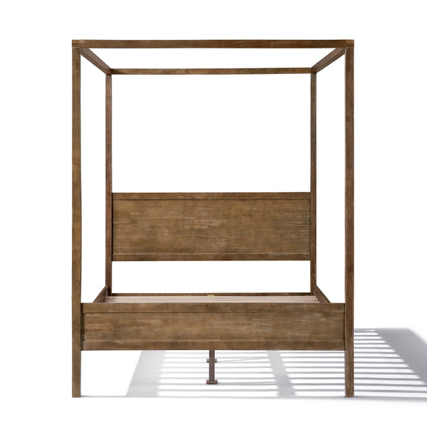 English Elm Christopher Knight Home® - Queen Solid Antique Oak Canopy Bed Frame with High-Density Slats, 800lb Support & 10" Storage Clearance N758Q877980N