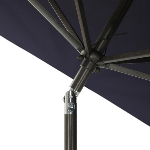 English Elm 6.5 X 10 Ft Rectangular Outdoor Patio Umbrella with Crank Tilt Uv Resistant Canopy Black B082P454955