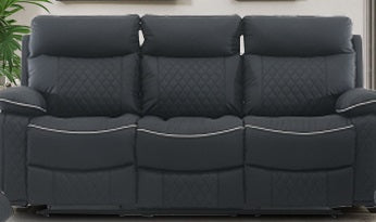 English Elm Sofa, Faux Leather Reclining Contemporary Low Profile for Living Room or Media Space B205P247376