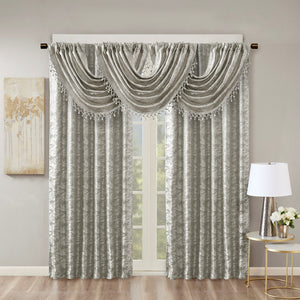 English Elm Jacquard SunSmart Cassius Total Blackout Curtain Panel with Marble Sheen, Noise-Reducing, Energy-Saving Privacy Grey+Silver 3.05 L x 10.63 W x 9.84 H B03599814