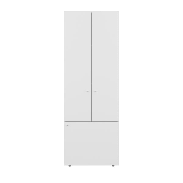English Elm Home 3 Door Closet System with Shelves and Hanging Rod – Compact Engineered Wood Wardrobe for Small Spaces B200P350353