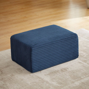 English Elm L-shaped Corduroy Cloud Sectional with Ottoman for Modern Living Room Comfort Blue W2339P411751