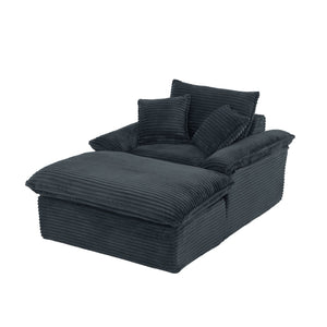 English Elm 51.97 modern cushioned compression single seat sofa with oversized footrest deep plush seating for comfort and support Dark Gray W3396P330953