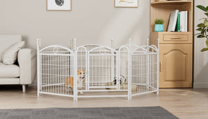English Elm Dog Playpen 8 Panel Heavy Duty Iron Pet Enclosure Foldable Indoor Outdoor Exercise Pen W368P233997