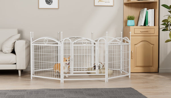 English Elm Dog Playpen 8 Panel Heavy Duty Iron Pet Enclosure Foldable Indoor Outdoor Exercise Pen W368P233997