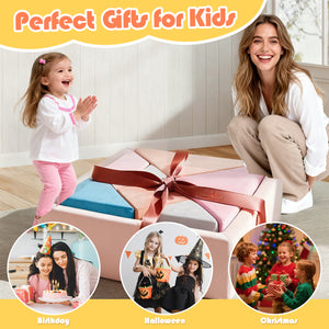 English Elm Tangram Modular Play Couch Sponge Kids Sofa Fort Builder Playroom Furniture Multicolor Pink T5880P493444