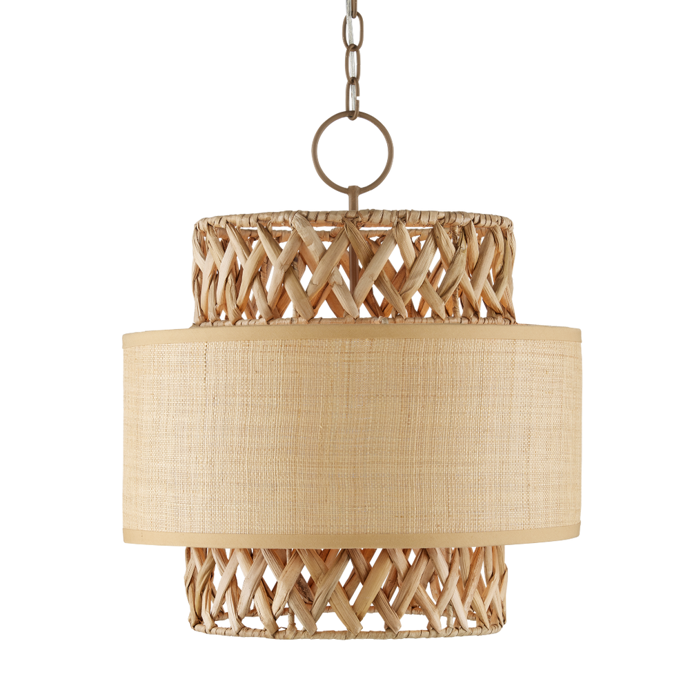 Isola Pendant Light - Elegant Wrought Iron & Natural Water Hyacinth Design for Contemporary Spaces