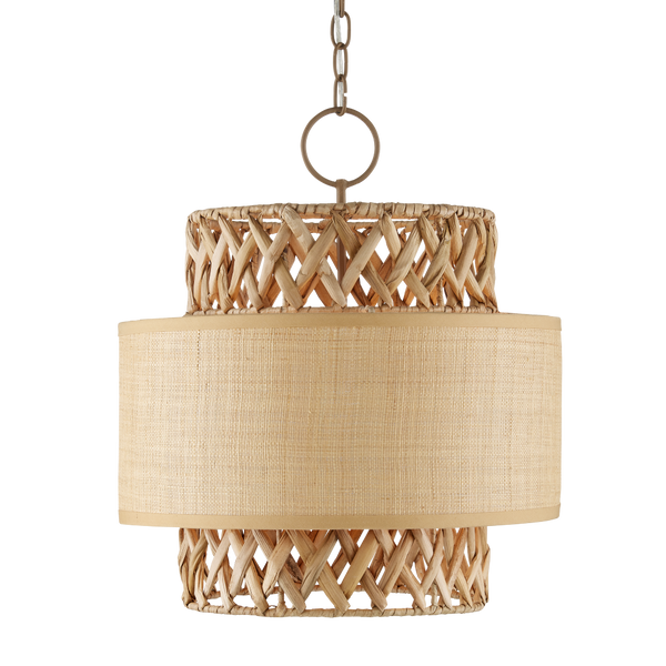 Isola Pendant Light - Elegant Wrought Iron & Natural Water Hyacinth Design for Contemporary Spaces