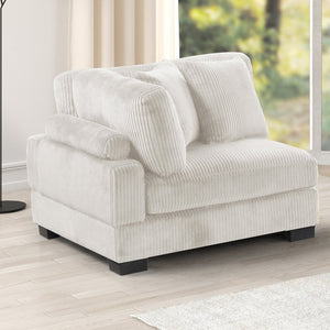 English Elm Bentley Modern Modular Sectional In Cream Corduroy - L-Shaped Comfort & Versatile Design For Living Spaces B009S01574