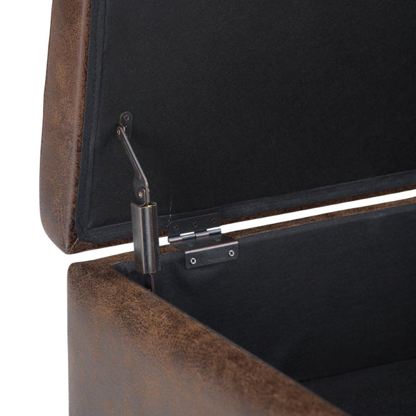 English Elm Owen - Versatile Coffee Table Storage Ottoman In Distressed Chestnut Brown For Family-Friendly Spaces B136P159188-GIGA