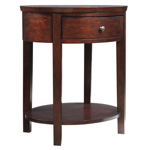 Homelegance By Top-Line Traver 1-Drawer Oval End Table Espresso Wood