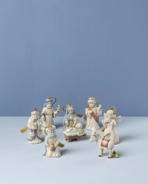 Lenox First Blessings Nativity 8-Piece Ornament Set Ivory, IVORY PORCELAIN 896533