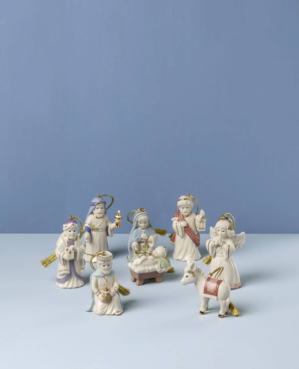 Lenox First Blessings Nativity 8-Piece Ornament Set Ivory, IVORY PORCELAIN 896533