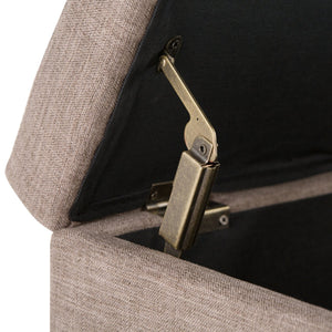 English Elm Avalon Storage Ottoman Bench - Stylish Fawn Brown Fabric, Smart Storage & Comfortable Seating Solution B136P158634