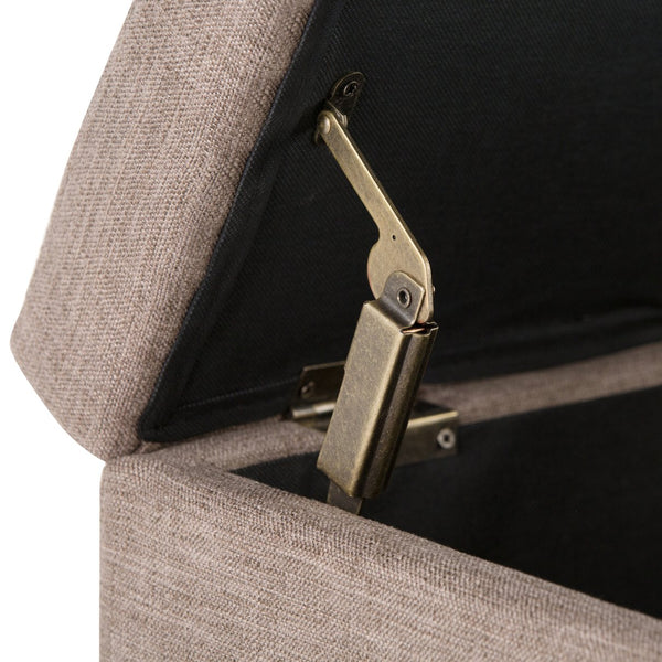 English Elm Avalon Storage Ottoman Bench - Stylish Fawn Brown Fabric, Smart Storage & Comfortable Seating Solution B136P158634