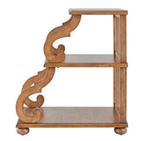 Homelegance By Top-Line Maude Scroll End Table Oak Veneer