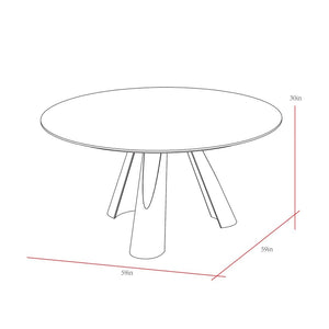 Pasargad Home Novara Round Dining Table - Modern Elegance For Sophisticated Dining Spaces D. Brown Mdf Plz-386dt-r