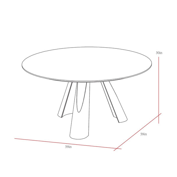 Pasargad Home Novara Round Dining Table - Modern Elegance For Sophisticated Dining Spaces D. Brown Mdf Plz-386dt-r
