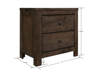 English Elm Wallace & Bay - Brown 2-Drawer Nightstand - Rustic Modern Design With Easy-Care Engineered Wood And Ample Storage B2709P212318-GIGA