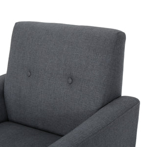 English Elm Christopher Knight Home® - CLUB Vintage-Inspired Fabric Club Chair with Nailhead Trim & Scroll Arms, Birch Legs, Contemporary Comfort DARK GREY 31.5 L x 27.75 W x 18.5 H 60848.00DGY