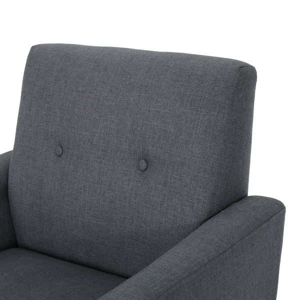 English Elm Christopher Knight Home® - CLUB Vintage-Inspired Fabric Club Chair with Nailhead Trim & Scroll Arms, Birch Legs, Contemporary Comfort DARK GREY 31.5 L x 27.75 W x 18.5 H 60848.00DGY